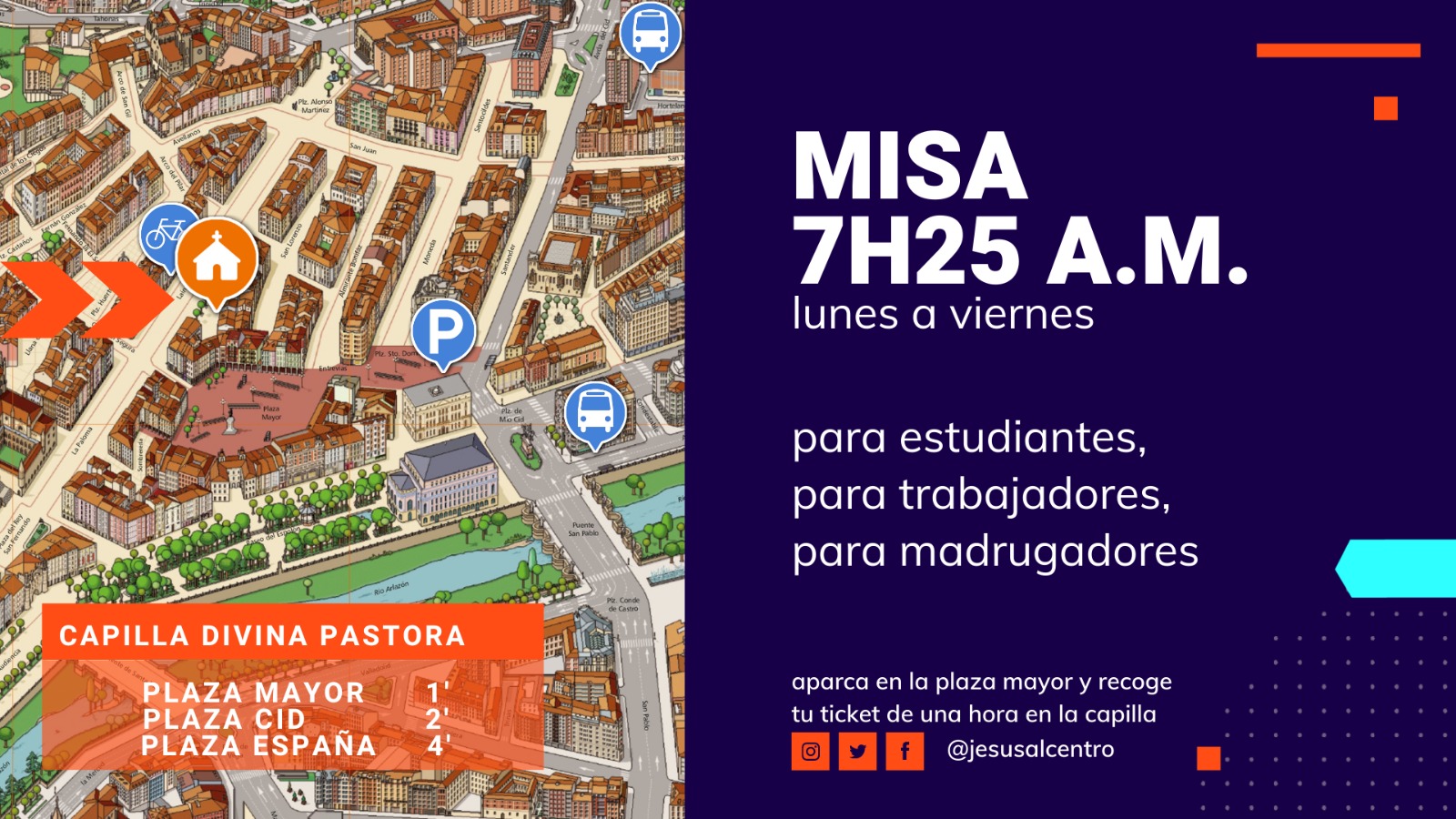 misa para madrugadores parking