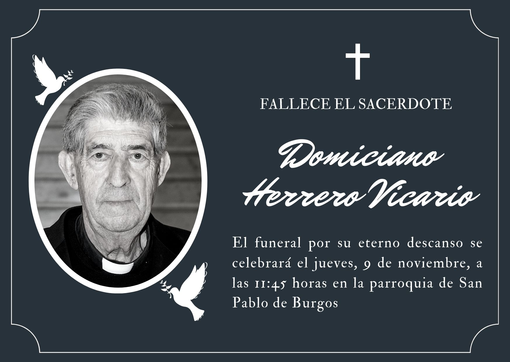 Fallece el sacerdote Domiciano Herrero Vicario
