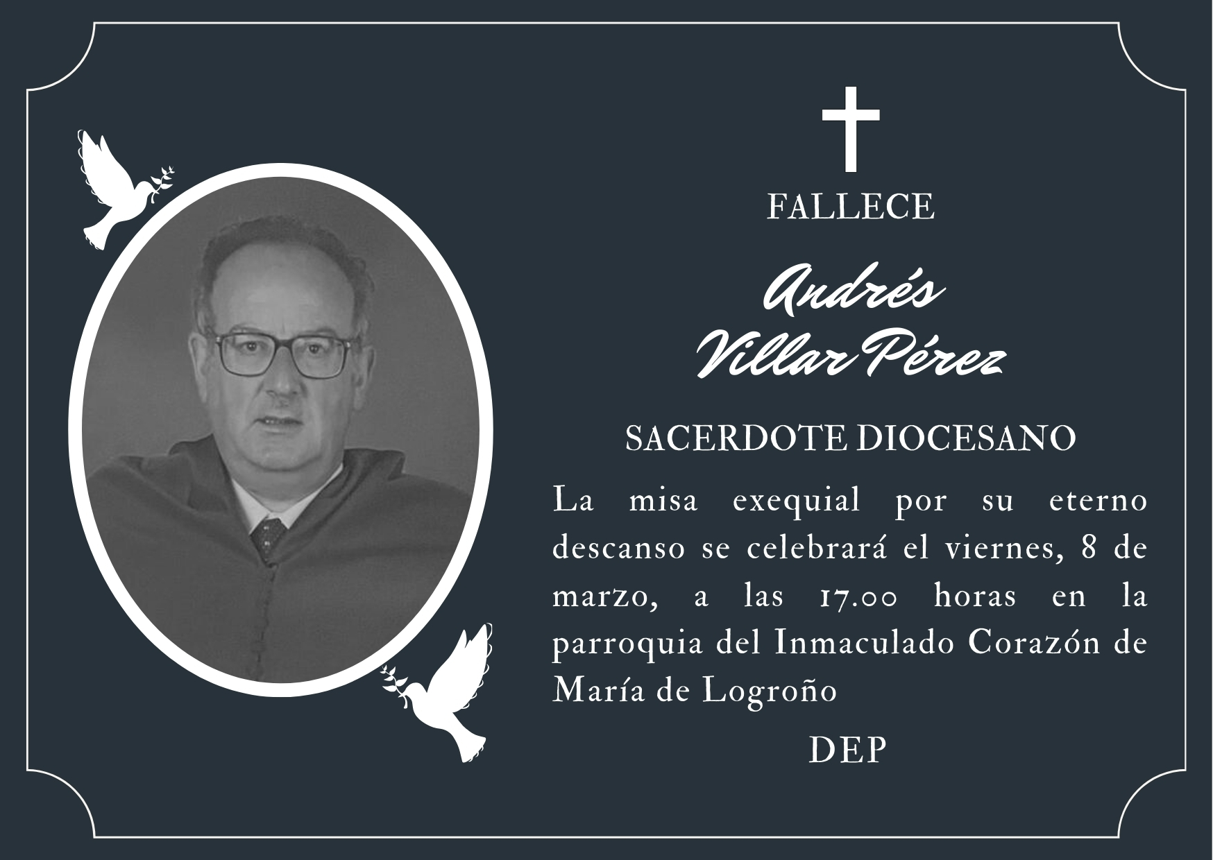 Fallece el sacerdote Andrés Pérez Villar