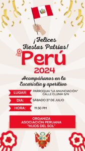 Fiestas patrias de Perú @ Parroquia de la Anunciación de Ntra. Sra. (Burgos-Vena)