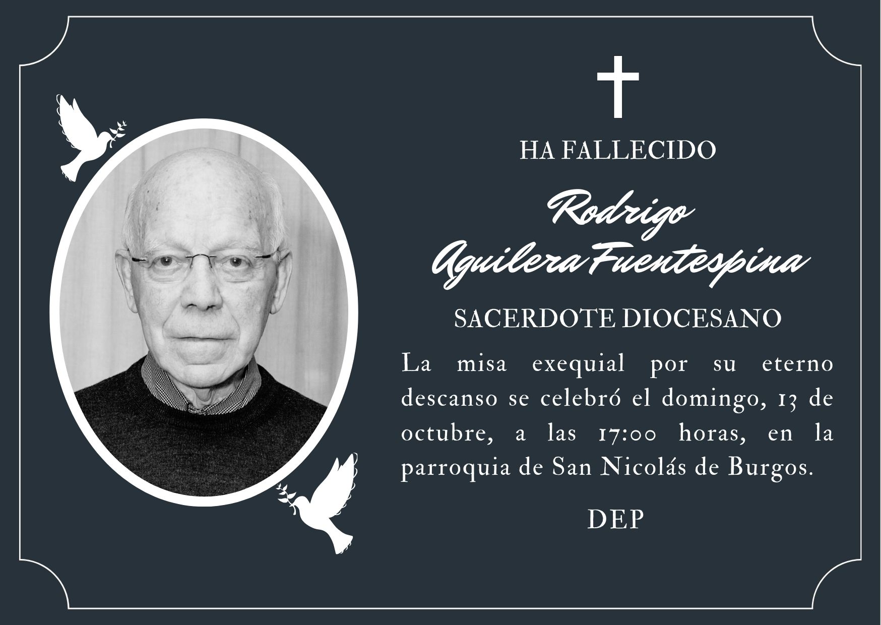 Fallece el sacerdote Rodrigo Aguilera Fuentespina