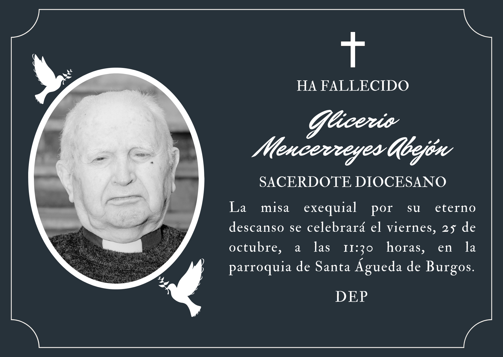 Fallece el sacerdote Glicerio Mencerreyes Abejón