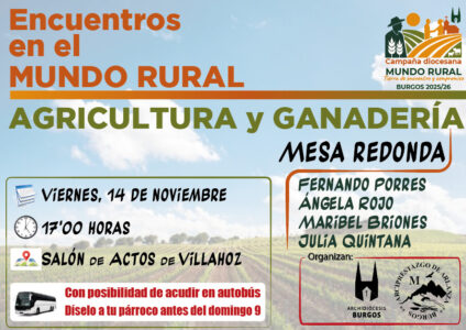 Encuentros en el Mundo Rural: Agricultura y ganadería @ Salón de actos de Villahoz
