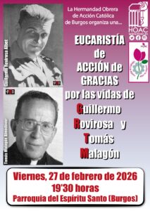 Misa de acción de gracias por Guillermo Rovirosa y Tomás Malagón @ Parroquia del Espíritu Santo