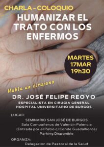 Conferencia: 'Humanizar el trato con enfermos' @ Seminario de San José - Espacio Compañeros de Valentín Palencia