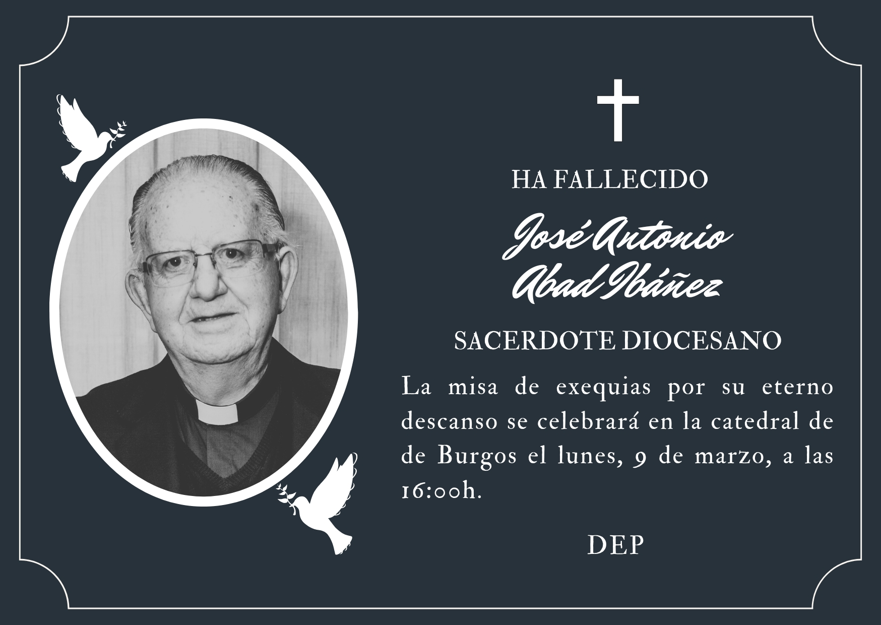 Fallece el sacerdote diocesano José Antonio Abad Ibáñez