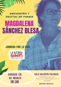 Recital de poesía de Magdalena Sánchez Blesa @ Seminario de San José - Espacio Compañeros de Valentín Palencia